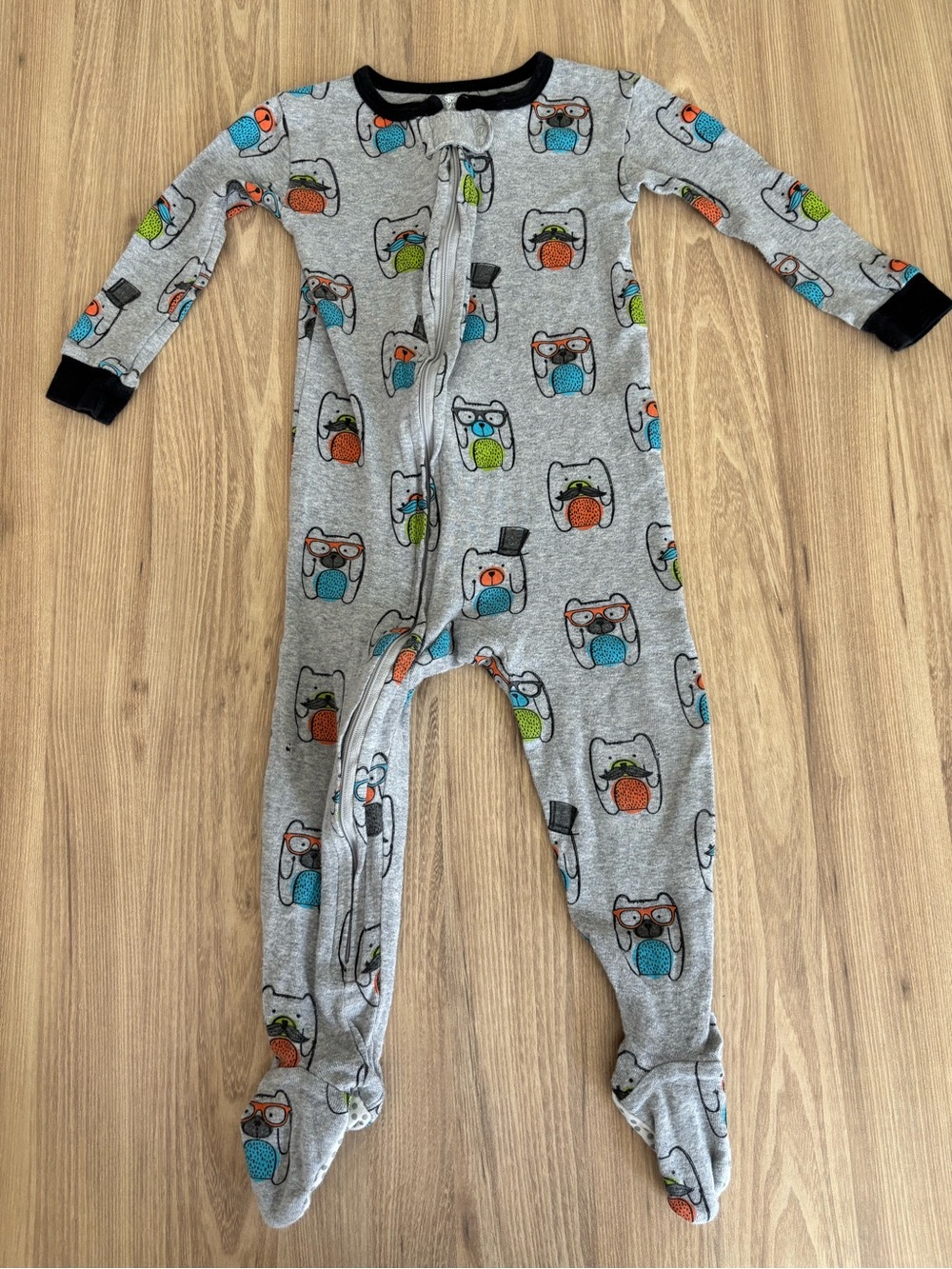 Koala Kids 18M gray animal print footed sleeper